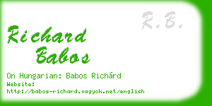 richard babos business card
