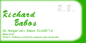 richard babos business card